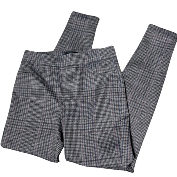 Sanctuary Women's Navy Grey Brown Plaid Stretch Skinny Fit Pull-on Legging Pants - Picture 5 of 16